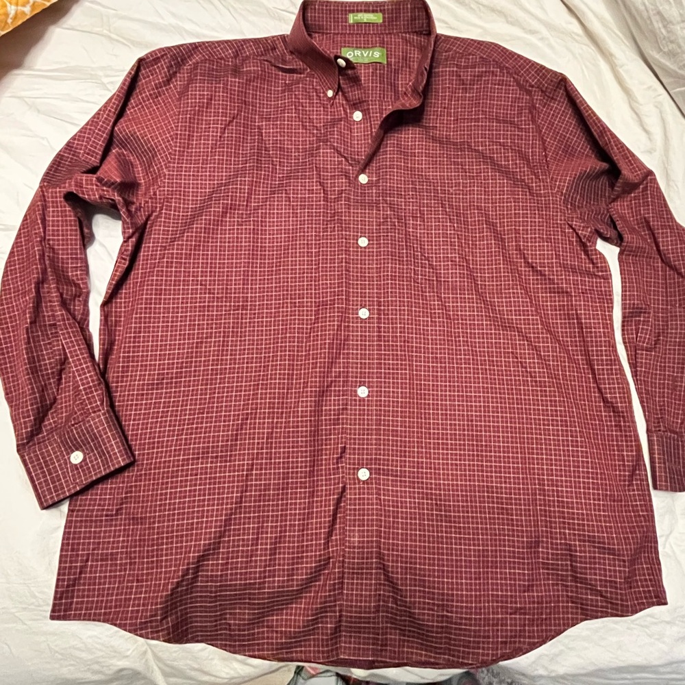 Orvis Mens Size  XL Button Down Long Sleeve Shirt